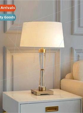 ght luxury American simple table lamp bedroom bedside crysta