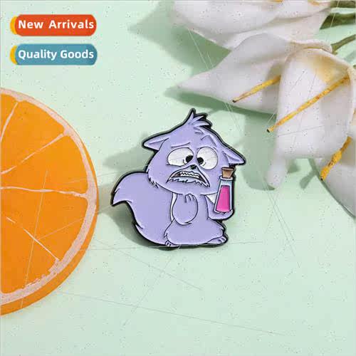 Cartoon cute animal shape metal brooch creative personaly pu