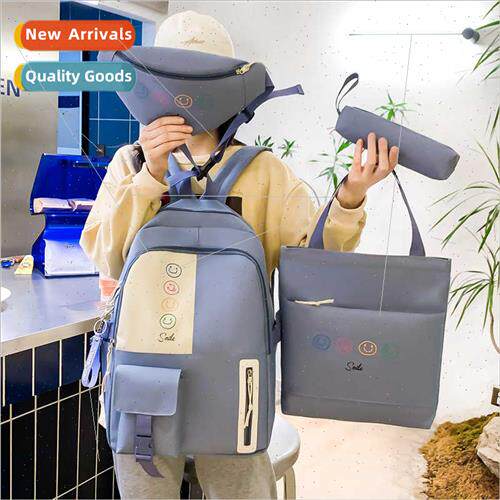 Schoolbag female four sets primary school students backpack