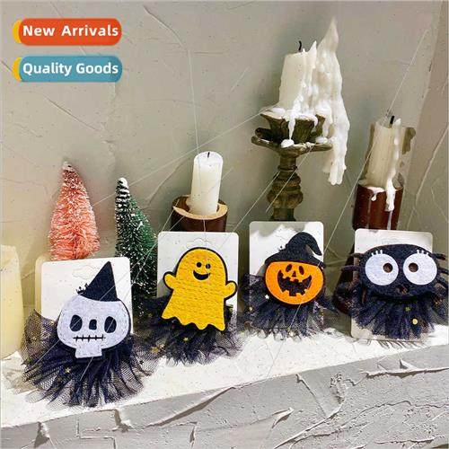 2024 New Halloween Hair Clips Pumpkin Ghost Spider Head Clip