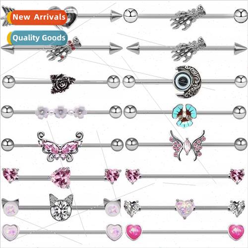 Europe butterfly earrings earrings stainless steel flower lo