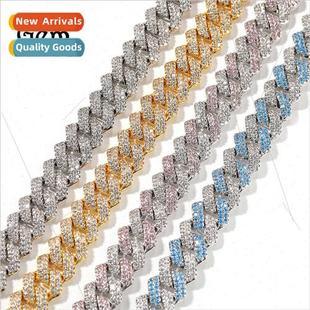 Hundred Fash Bar Zirconia 13mm Men Necklace Cuban Hop Hip