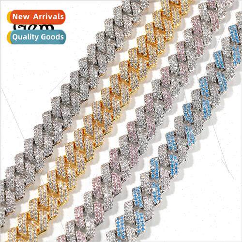 Hip Hop Bar Cuban Necklace Men Hundred 13mm Wh Zirconia Fash
