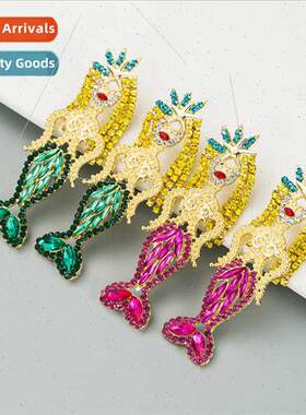 earrings Europe personalized girl shape earrings alloy rhine