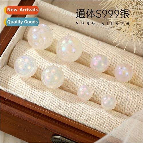 S999 silver mermaid dazzle colorful beads earrings female ge