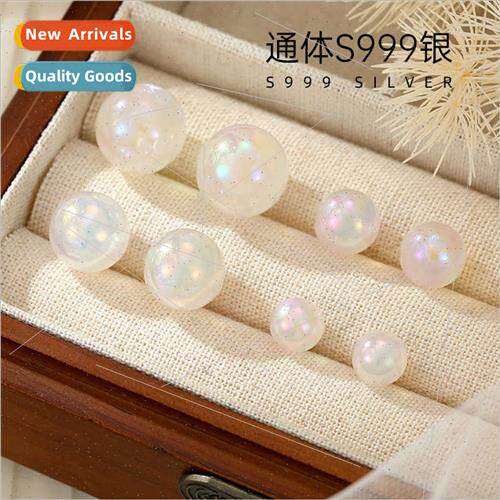 S999 silver mermaid dazzle colorful beads earrings female ge