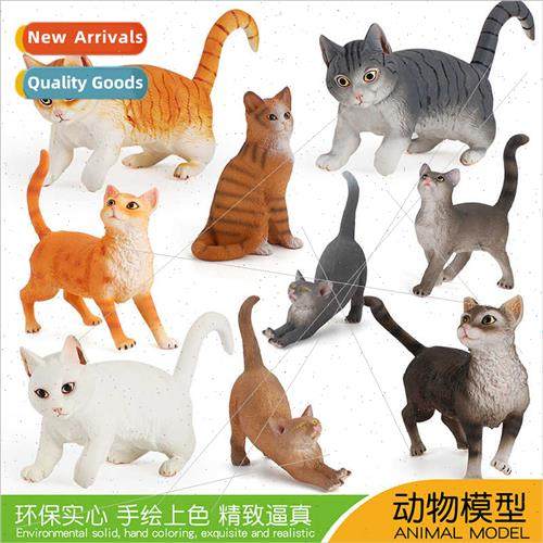 Animal solid cat model walking whe cat sting orange cat chil
