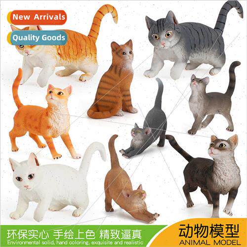 Animal solid cat model walking whe cat sting orange cat chil