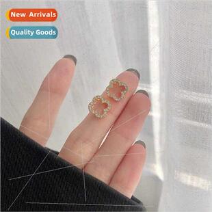 Koreageometric small earrings female summer 2022 new silver