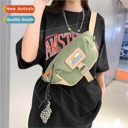 Chest bag male 2023 new solid color ins simple men women  un
