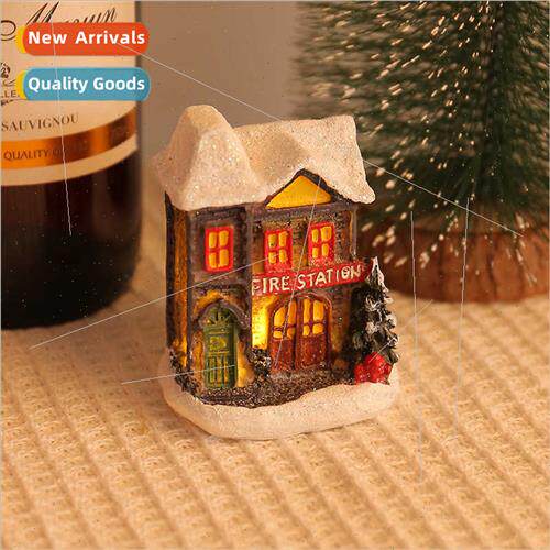 New Christmas decorations 2023 resin hut colorful glowing ho