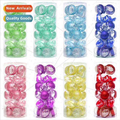 Christmas decoration 6cm24P electroplated plastic ball trans