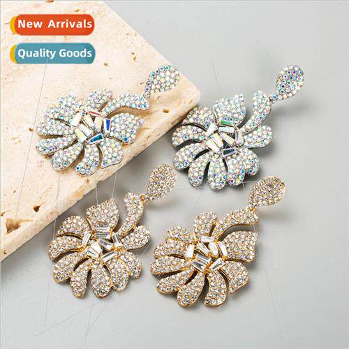 Europe fashion earrings alloy luxury inlaid rhinestone full
