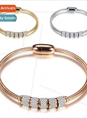 Europe simple ins Stainless sucker clasp women bracelet gold