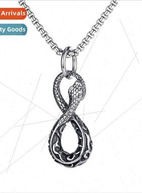 Europe Hip Hop 8 Python Pendant Creative Hundred Stainless S