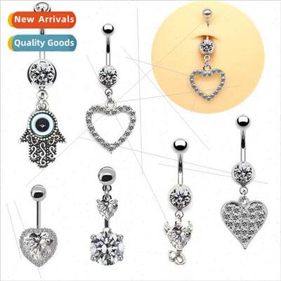 Heart Zirconia Belly Button Ring Fashion Whe Devil Eye Navel