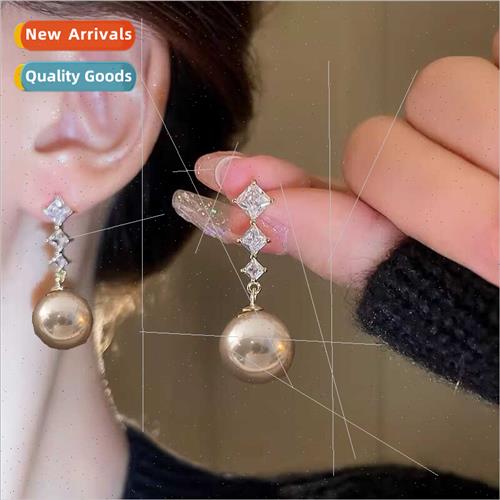 925 silver needle French vintage pendant pearl earrings simp