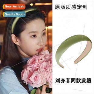 green hair girl silk headband elegant sponge ins satin band