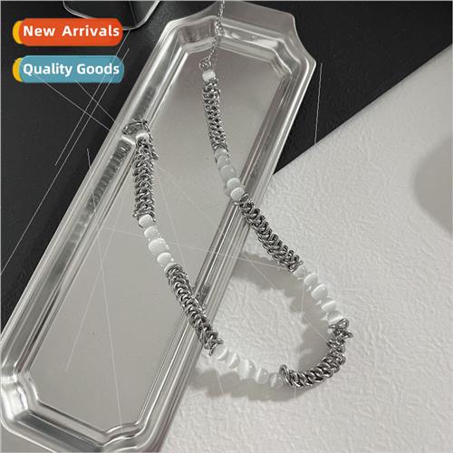New chain splicing cat eye stone necklace girls ins niche de