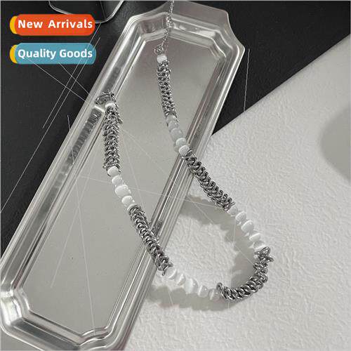 New chain splicing cat eye stone necklace girls ins niche de