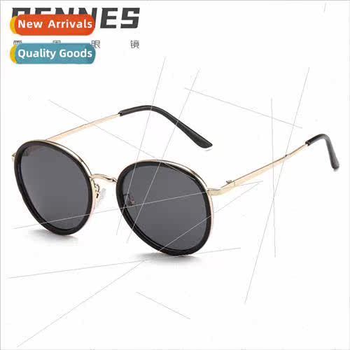 new small round frame sunglasses women metal frame oval sung