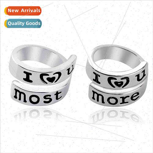 New I love you most & more Couple Ring Ring Ring