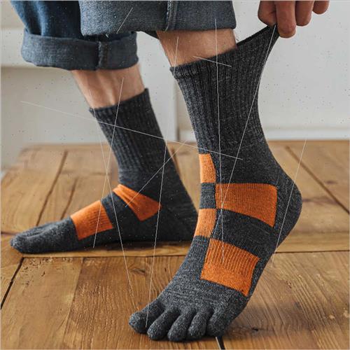 Five fingers socks men mid-calf socks rubber breinced not to