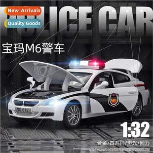 1:32 police car alloy car model lights music boomerang four