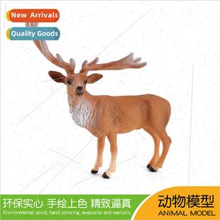 Forest wild male horse deer animal solid static model childr
