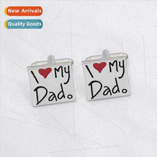 Father Day gift I love my dad Love heart letter cufflinks