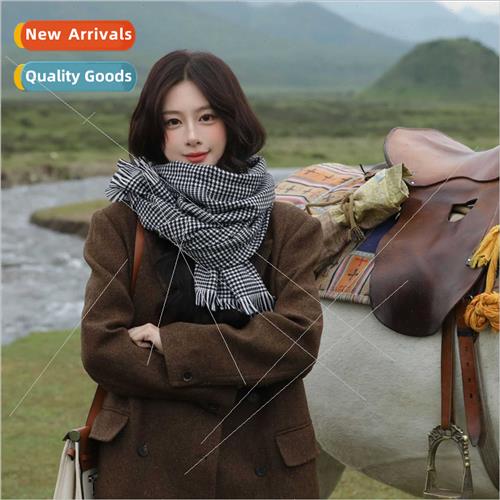 2023 fall winter wool blend classic kilobird check scarf ver