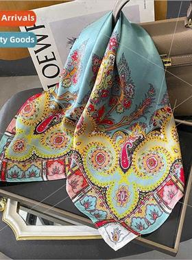 Spring Autumn new bohemian 70 small square scarf cashew flow