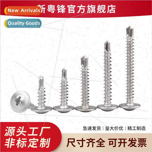 410 Cross recessed round head washer drilled screws Large fl