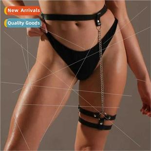 Leg Straps Belt Black Bin Leather Chain Erotic Fashion Women