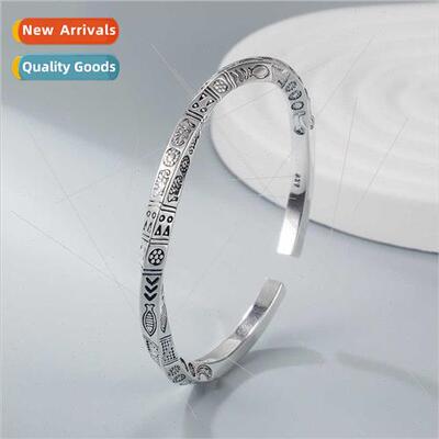 Totem Bracelet Women lver Plated Vintage Handmade Solid Open