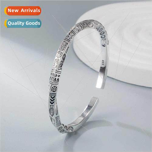 Totem Bracelet Women lver Plated Vintage Handmade Solid Open