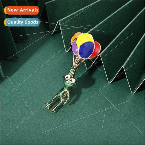 Stereoscopic hot air balloon metal brooch enamel cartoon fro