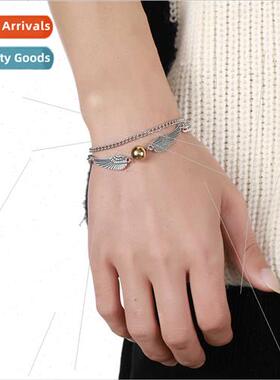 2022 Europe new alloy angel wings stainless steel double cha