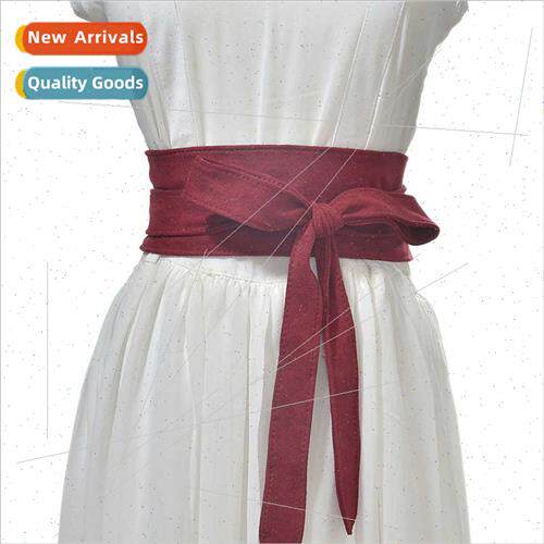 Winter New Velvet Wide Belt Women Coat Decorative Cloth Belt