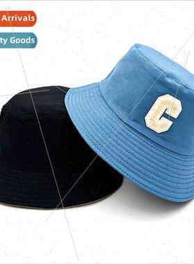 new embroidery female double-face basin hat spring summer ou