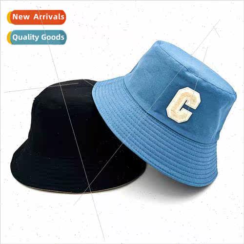 new embroidery female double-face basin hat spring summer ou