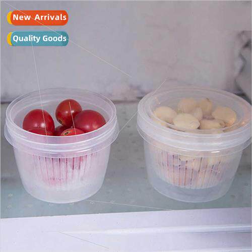 Plastic scallion crisper wh lid can drain refrigerator seale