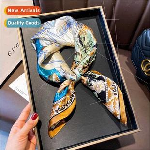 silk versatile women scarf autumn Beige spring cashews