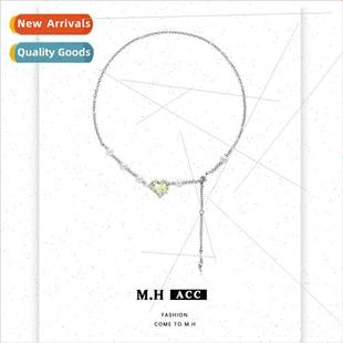 love heart pearl Handmade female wrapped necklace niche wire