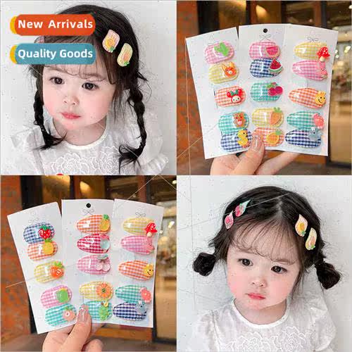Spring new baby hair clips female baby does not hurt hair cu
