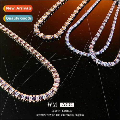 Fashion Zirconia Square Snap Necklace Fashion Chain Necklace