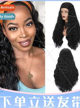 Women wigs hair band headgear black corn burn wigs headband