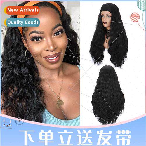 Women wigs hair band headgear black corn burn wigs headband