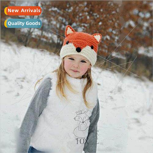 Autumn winter baby hat hand-kn fox hat cartoon new children