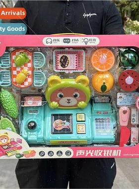 Children play house toys sound light supermarket cash regist